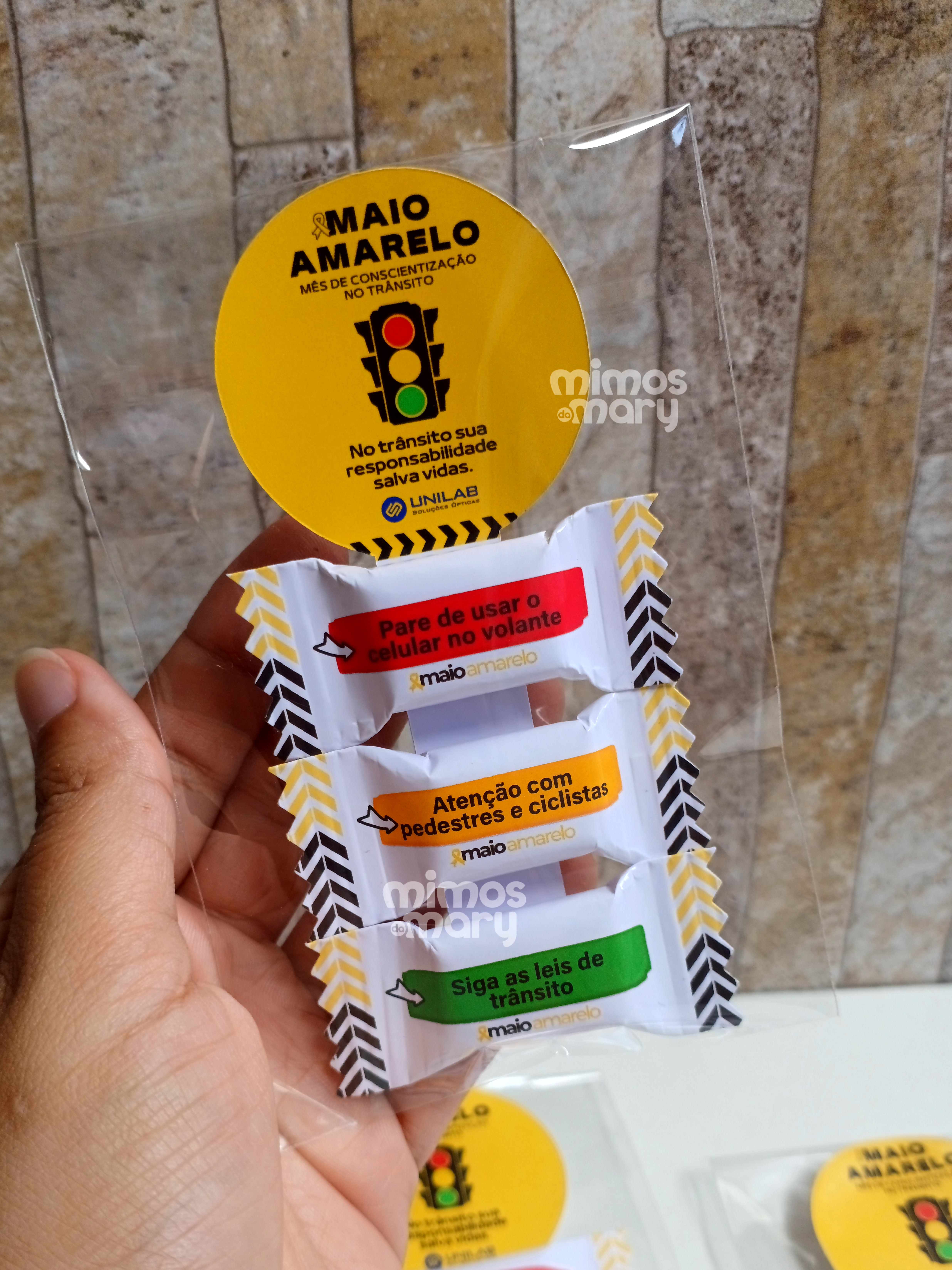 Trio de Balas Personalizadas - Edição Maio Amarelo