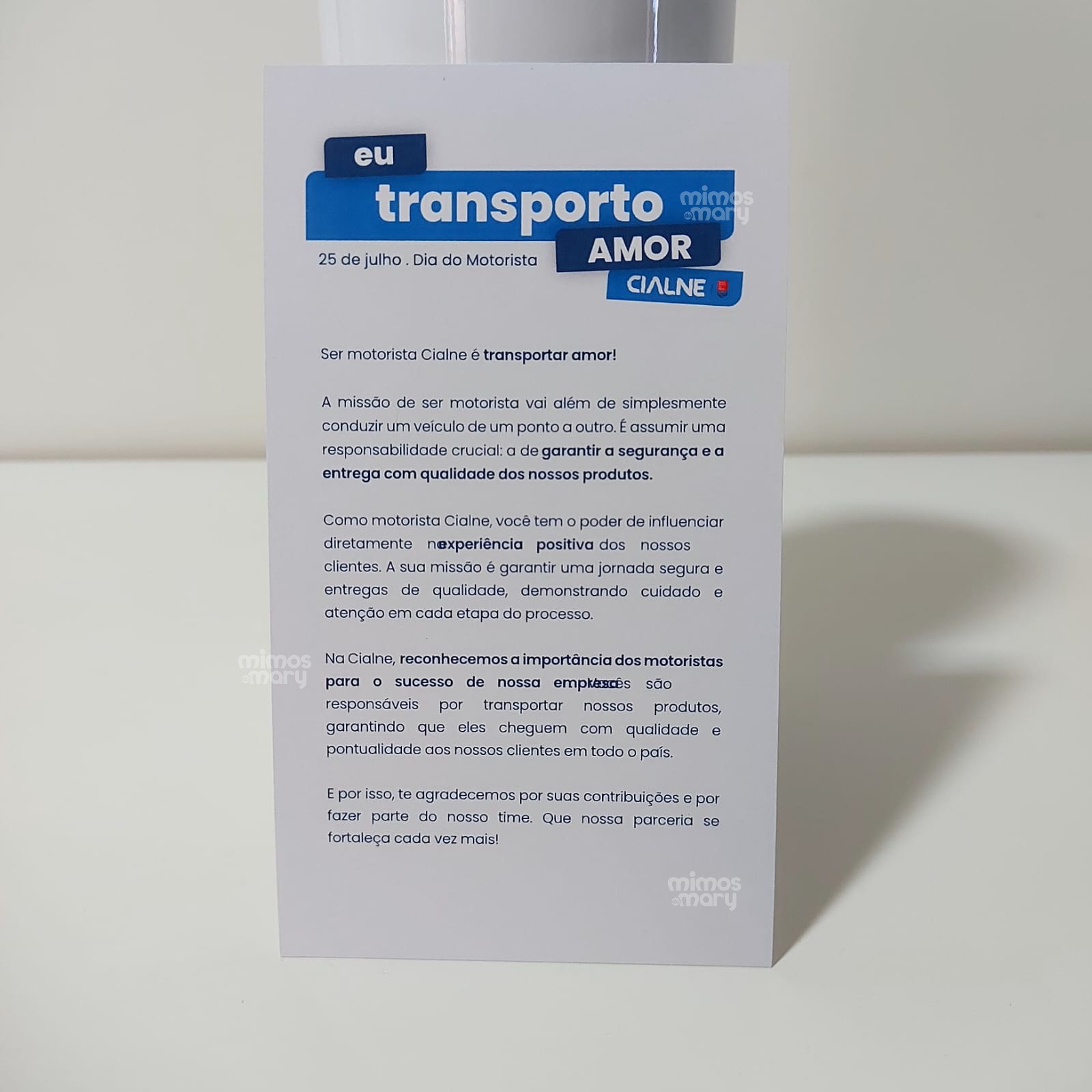 Kit Motorista “Eu Transporto Amor”