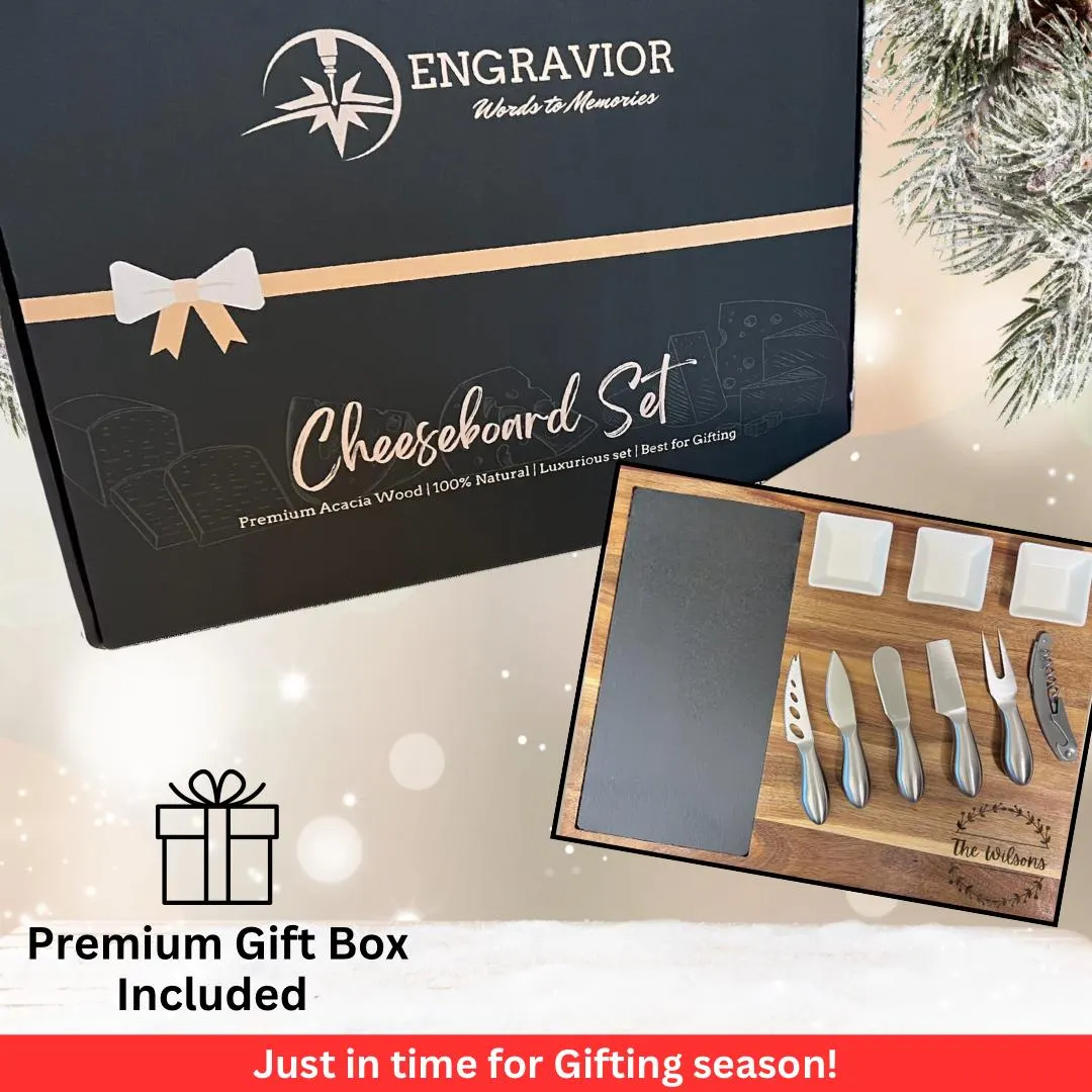 Personalized Charcuterie Board Set, Slate and Knife Set, 17 Pcs