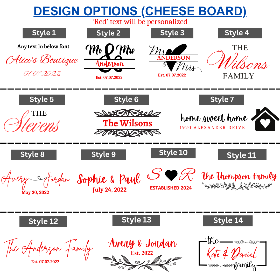 Personalized Marble and Wood Charcuterie Cheese Serving Board 