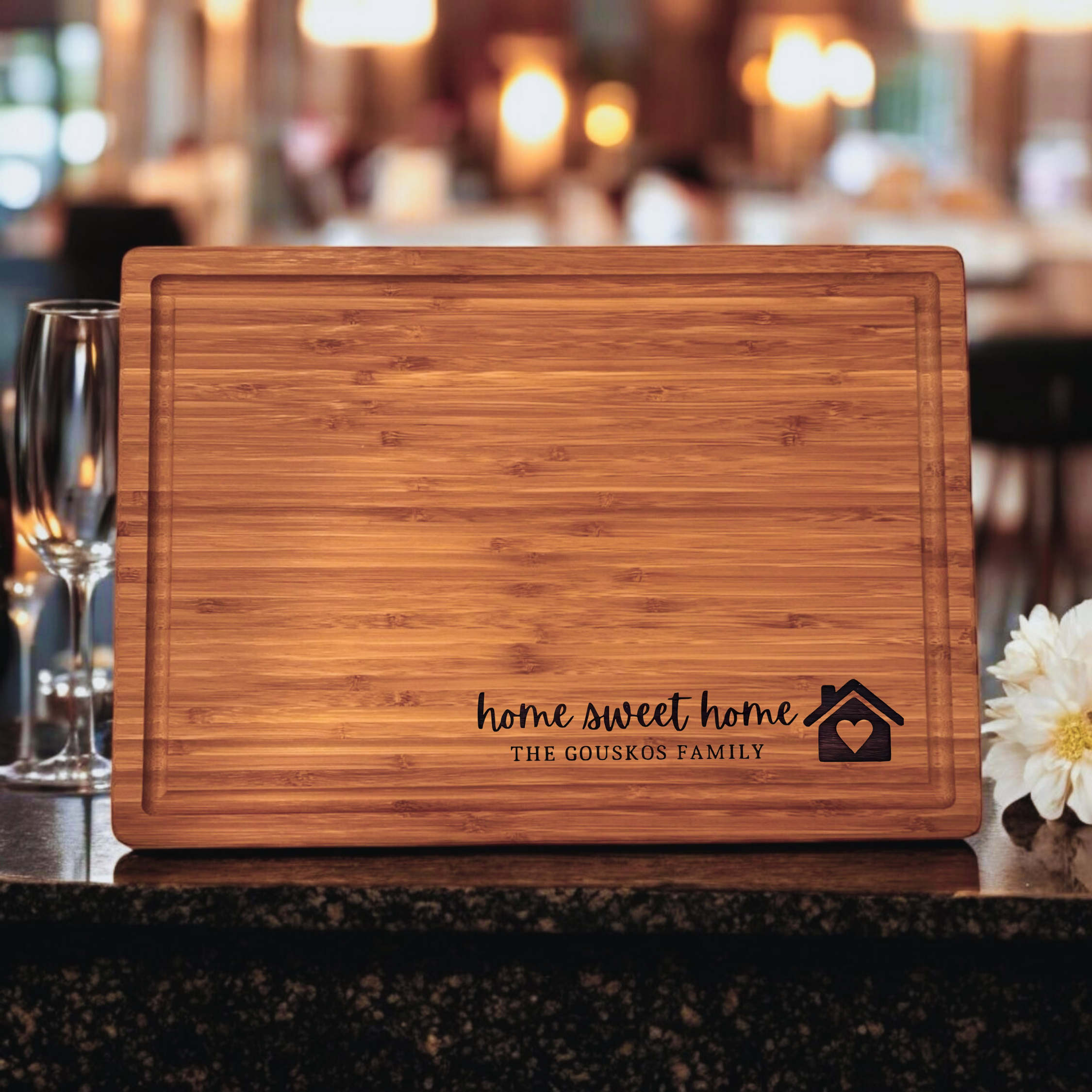 Personalized Housewarming Gift Cutting Board -Perfect Corporate Gift, Mother's Day Gift, Wedding Gift, Engagement Gift, Anniversary, Birthday, Mom Gift