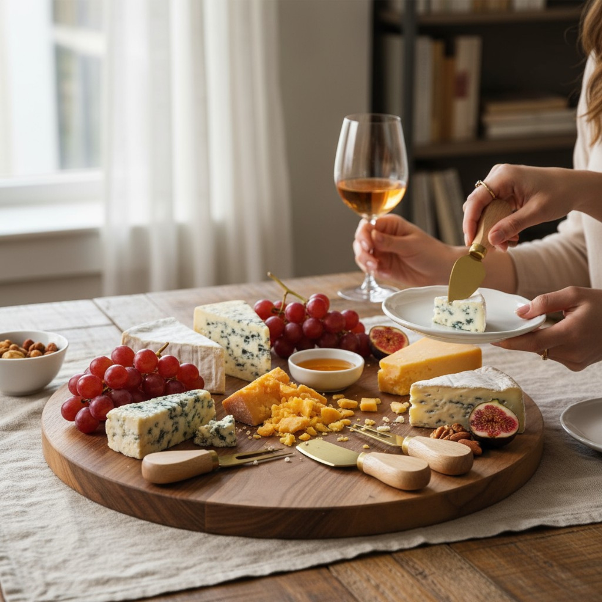 Cheese Knives Set with Stainless Steel Blades, 6 Pieces