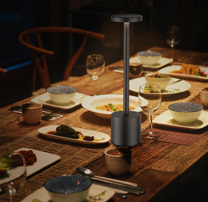 2 Pack Cordless Table Lamp,3 Colors Stepless Dimming Up,Battery Operated,Portable LED Desk Lamp for Bedroom/Restaurant/Bars/Outdoor Camping/Couple Dinner/Night Light/(Black)