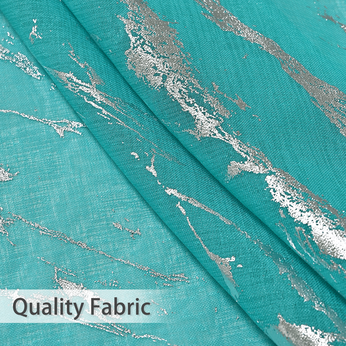 Silver Stamping Marble Pattern Sheer Curtain Fabrics,Simple Style Drapes Sheer Curtain Fabrics for Bedroom Living Room Office Home Decor