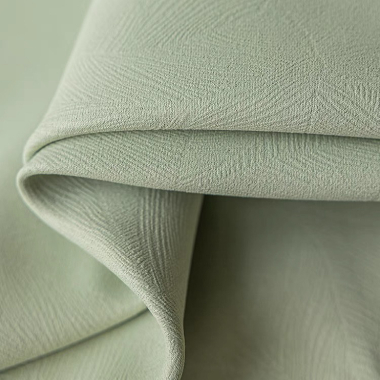 【FH】High Density Polyester Leaf Pattern Embossing Blackout Curtain Fabric, Soundproof Modern Simple Style Customizable Living Room Bedroom Curtains