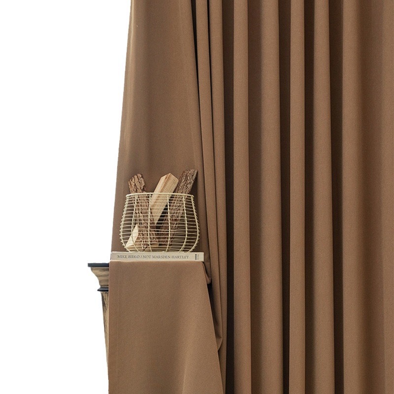【OC-HJBGL】Linen Heavy Blackout Curtain Fabric, Soundproof Soft Modern Simple Style Customizable Living Room Bedroom Curtains