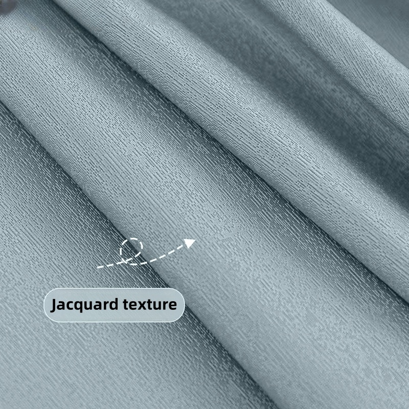 【OC-HJWSM】High Density Simple Jacquard Textured High Blackout Curtain Fabric, Soundproof Soft Modern Style Customizable Living Room Bedroom Curtains