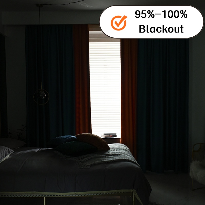 【OC-HJWSM】High Density Simple Jacquard Textured High Blackout Curtain Fabric, Soundproof Soft Modern Style Customizable Living Room Bedroom Curtains
