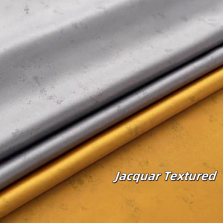 【OC-RLM】Solid Color Jacquard Marble Textured Blackout Curtain Fabric, Soundproof Modern Simple Style Customizable Living Room Bedroom Curtains