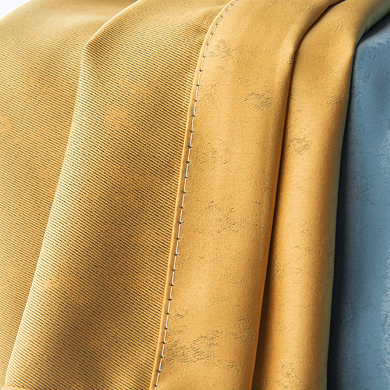【OC-RLM】Solid Color Jacquard Marble Textured Blackout Curtain Fabric, Soundproof Modern Simple Style Customizable Living Room Bedroom Curtains