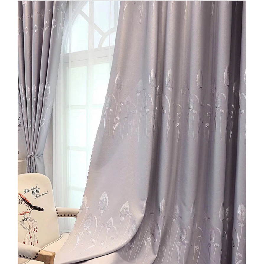 【TY-ZSRTH】Jacquard Floral Texture Curtain Fabric, Simple Style Customizable Living Room Bedroom Curtains