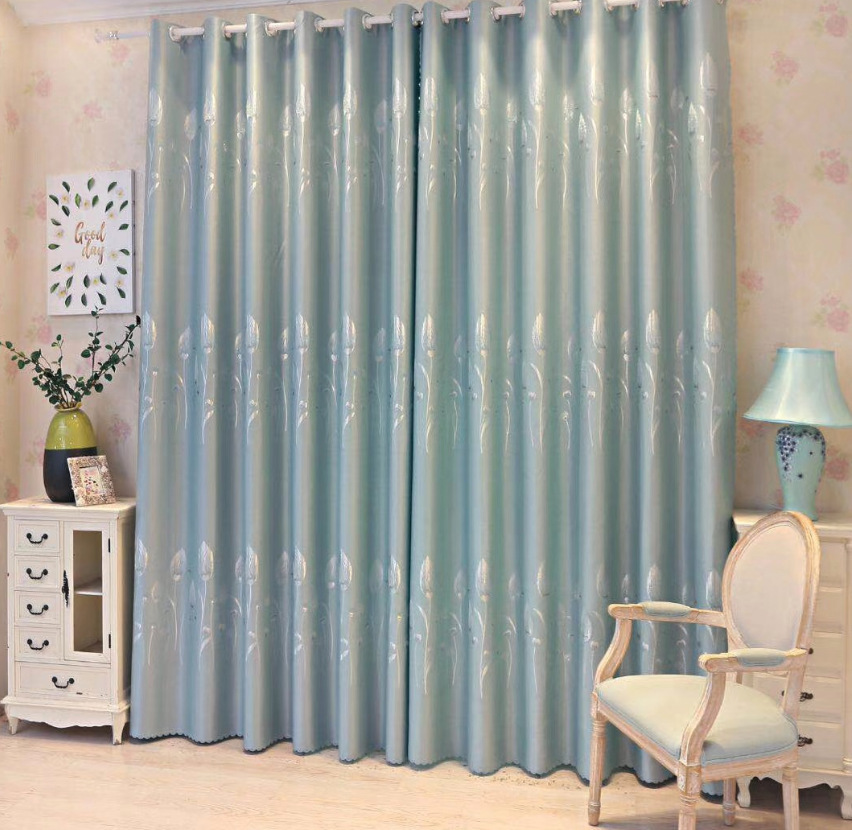 【TY-ZSRTH】Jacquard Floral Texture Curtain Fabric, Simple Style Customizable Living Room Bedroom Curtains
