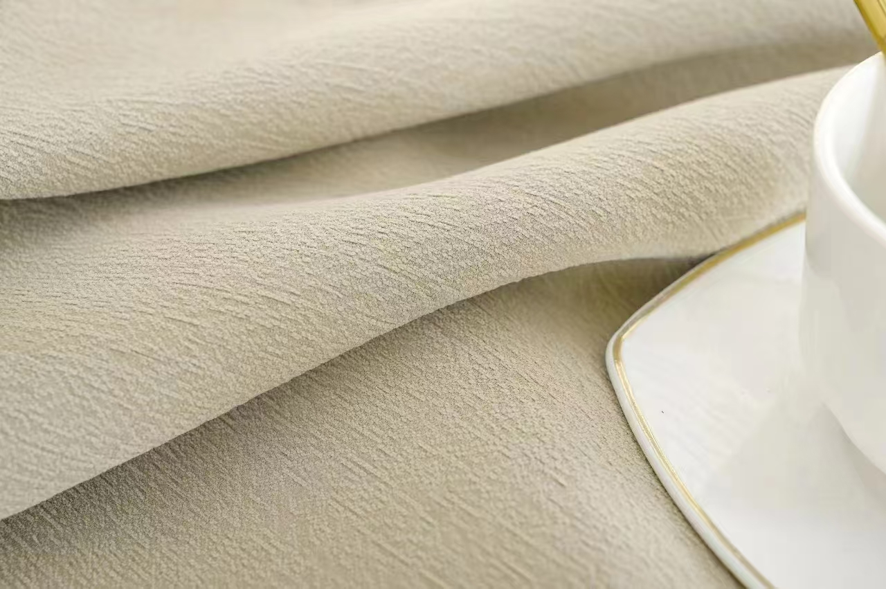 【OC-SYR】Solid Color Soft Chenille Jacquard Pine Leaf Texture Heavy High Blackout Curtain Fabric, Soundproof Soft Modern Simple Style Customizable Living Room Bedroom Curtains