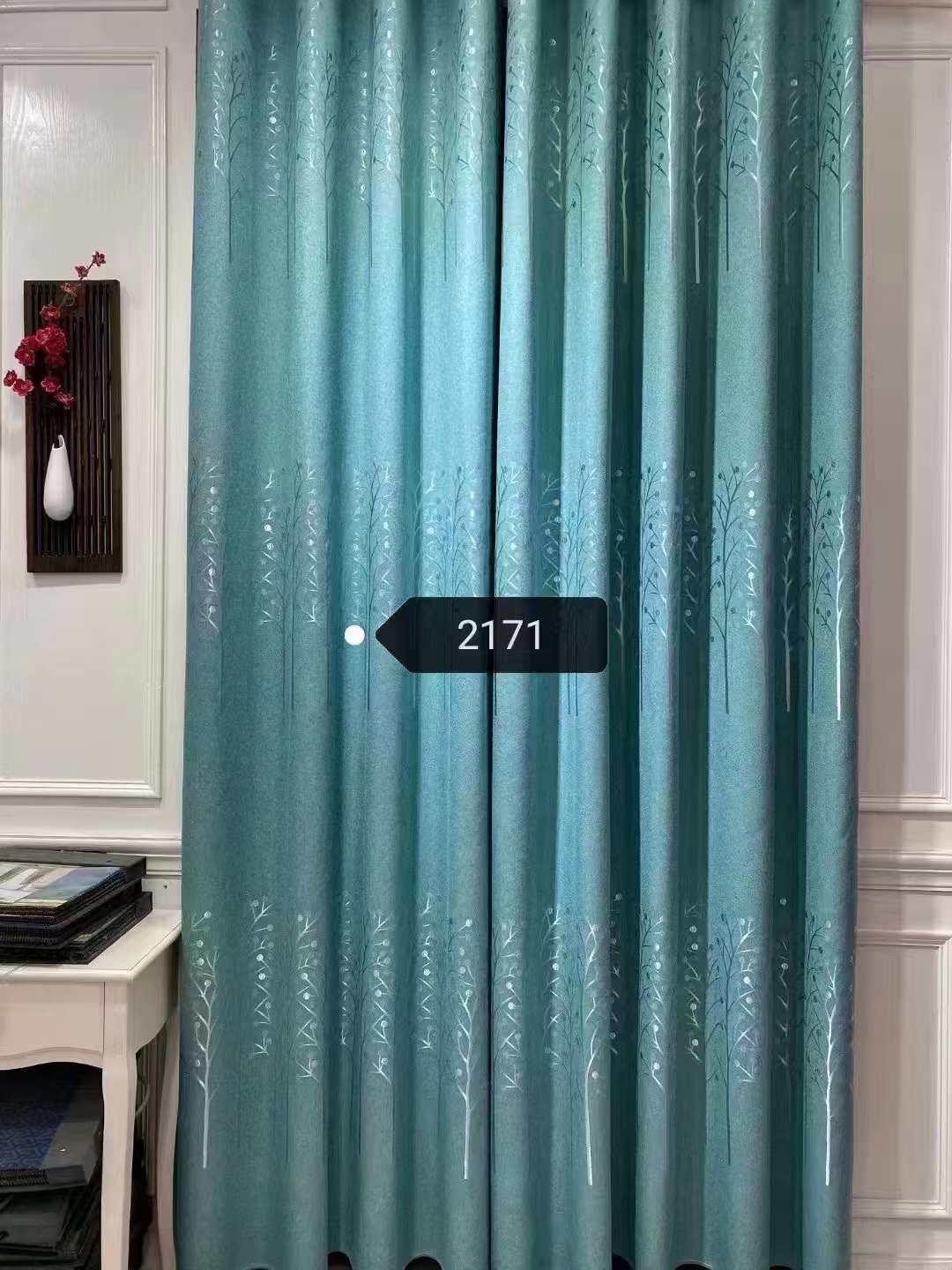 【TY-ZZMTH】Cheap Linen Jacquard Floral Pattern Blackout Curtain Fabric, Simple Style Customizable Living Room Bedroom Curtains