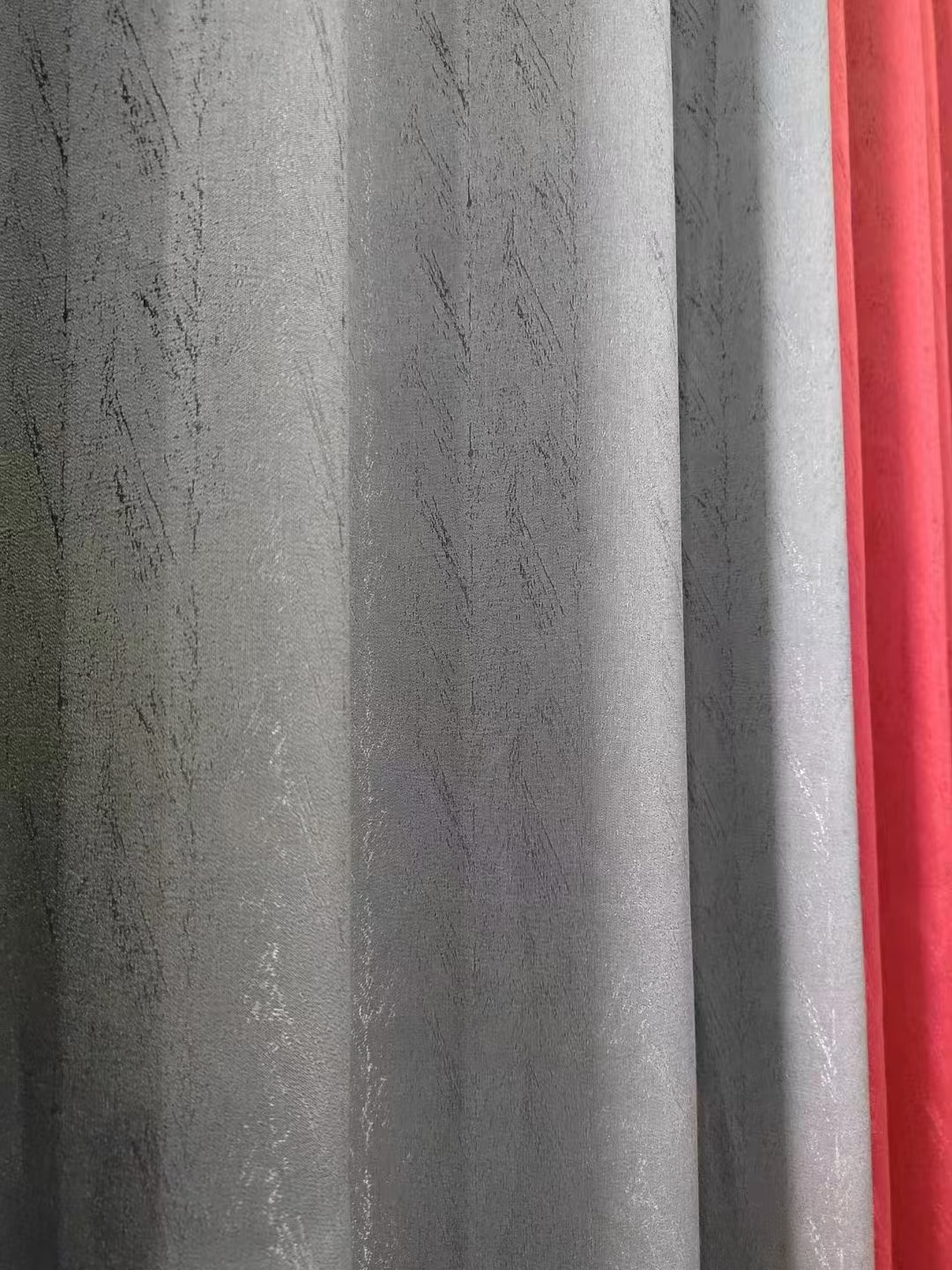 【TY-SLL】Solid Color Bright High Density Jacquard Marble Textured  Blackout Curtain Fabric, Modern Simple Style Customizable Living Room Bedroom Curtains