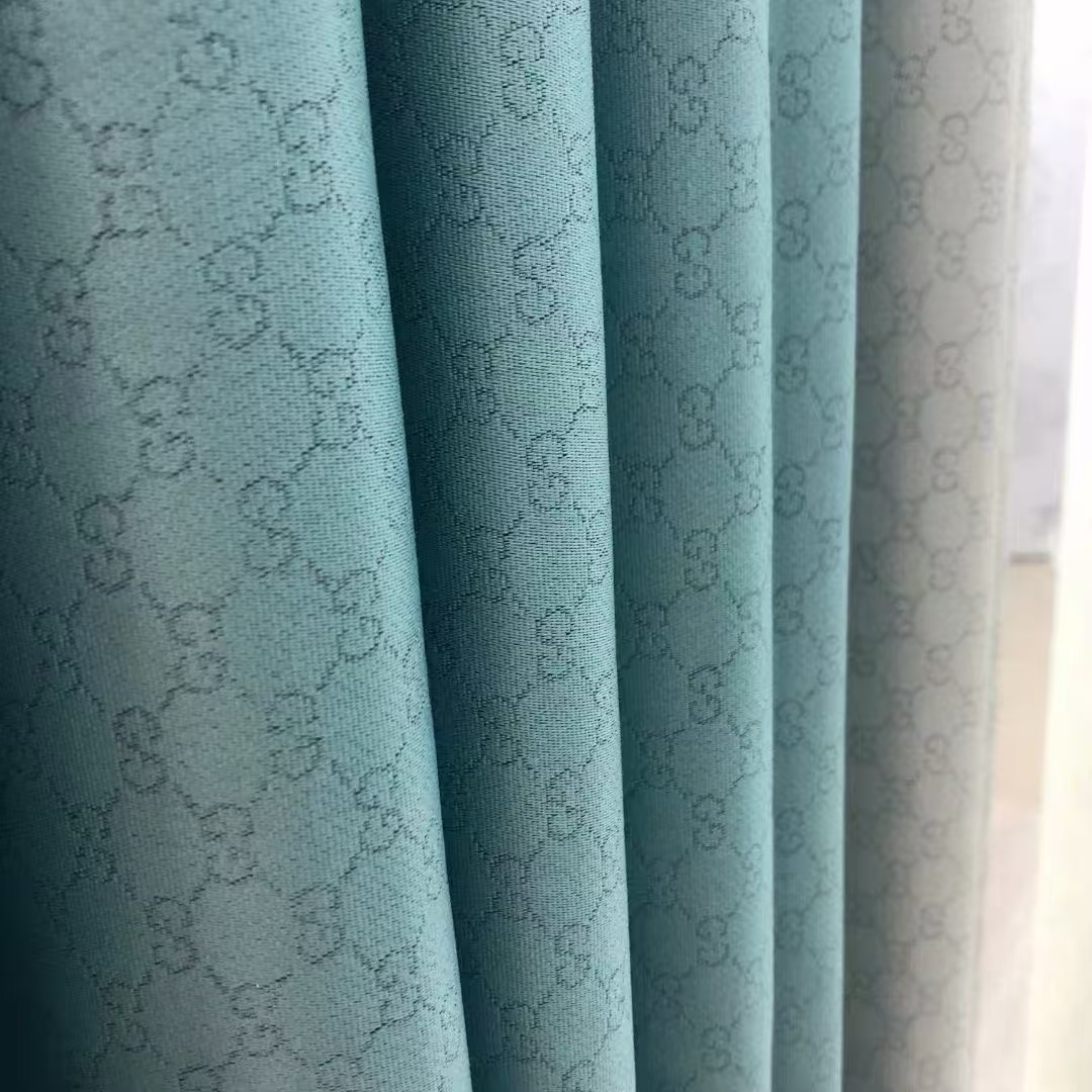 【TY-SLL】Solid Color Bright High Density Jacquard Marble Textured  Blackout Curtain Fabric, Modern Simple Style Customizable Living Room Bedroom Curtains