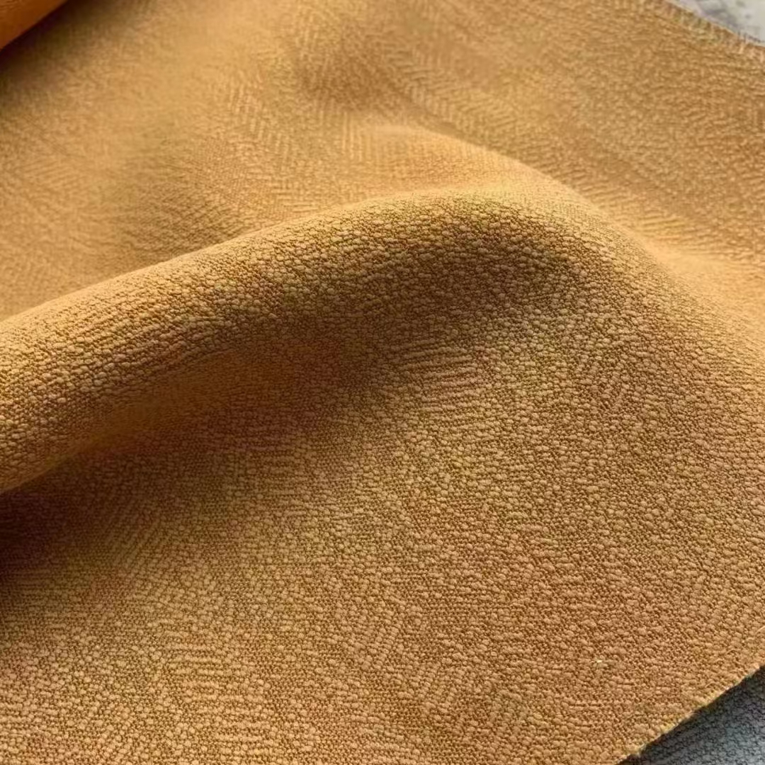 【OC-SFM】Solid Color Cotton and Linen Look Jacquard Minimalist Texture Blackout Curtain Fabric, Soundproof Soft Modern Simple Style Customizable Living Room Bedroom Curtains