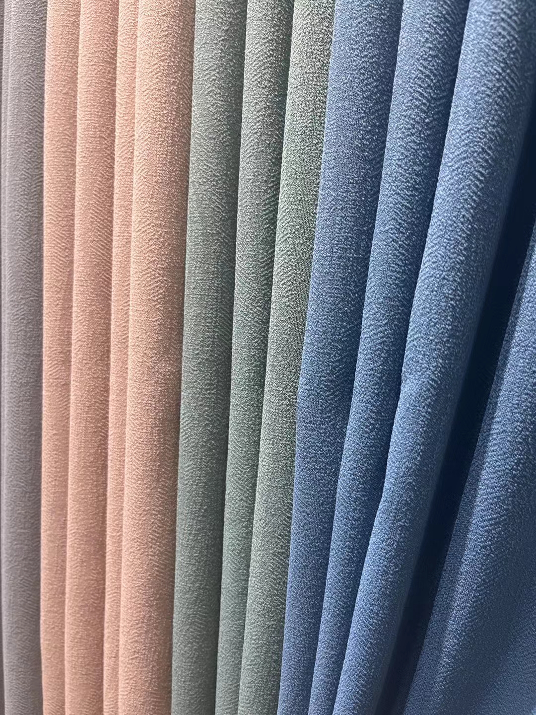 【OC-SFM】Solid Color Cotton and Linen Look Jacquard Minimalist Texture Blackout Curtain Fabric, Soundproof Soft Modern Simple Style Customizable Living Room Bedroom Curtains