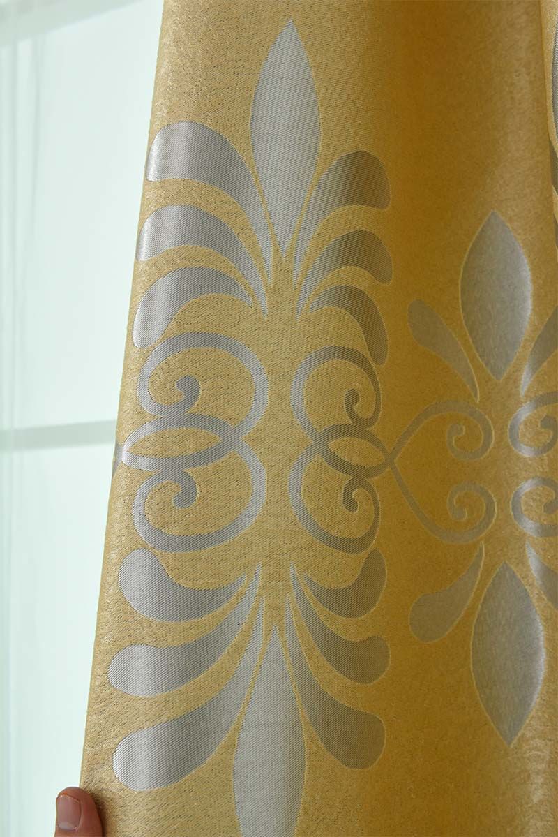 【TY-DSTH】Cheap European style Jacquard Floral Pattern Solid Color Blackout Curtain Fabric, Simple Style Customizable Living Room Bedroom Curtains