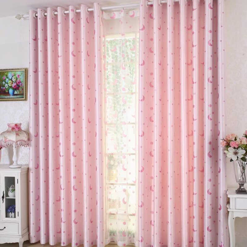 【TY-YLSXY】Cartoon Cheap Jacquard Stars Moon Pattern Blackout Kids Curtain Fabric, Simple Style Customizable Living Room Bedroom Curtains