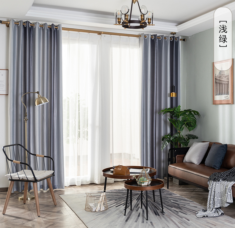 【ZY-JJYT】Vertical Stripe Jacquard Simple Blackout Curtain Fabric, Soundproof Modern Style Customizable Living Room Bedroom Curtains