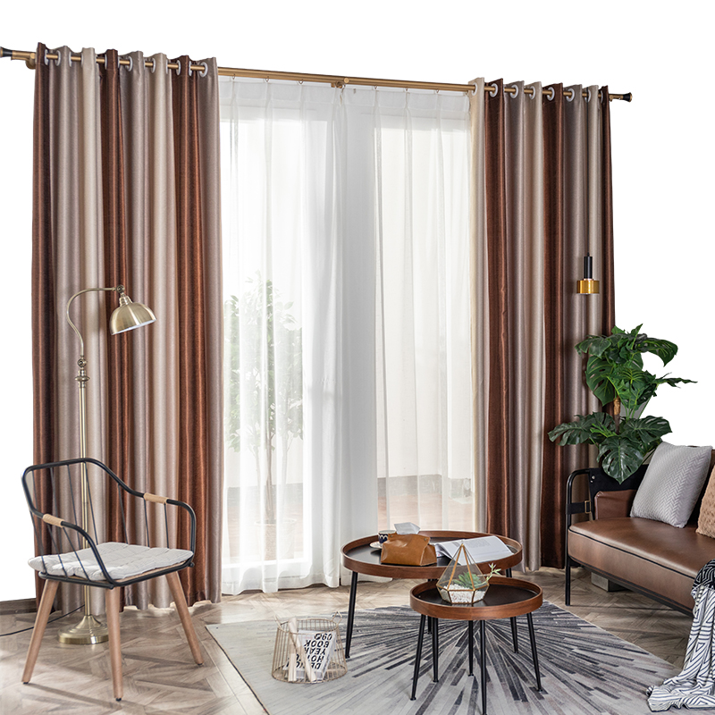 【ZY-JJYT】Vertical Stripe Jacquard Simple Blackout Curtain Fabric, Soundproof Modern Style Customizable Living Room Bedroom Curtains