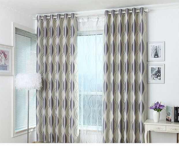 【ZY-LBZ】Wave Strip Texture Jacquard Simple Blackout Curtain Fabric, Soundproof Modern Style Customizable Living Room Bedroom Curtains