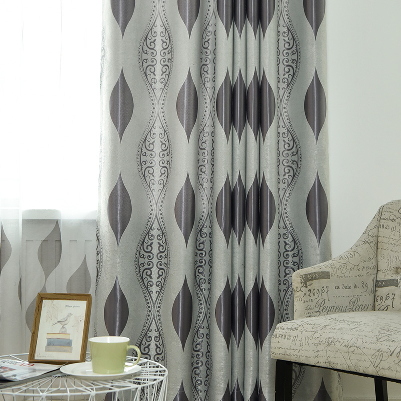 【ZY-XBZH】Wave Strip Texture Jacquard European Style Luxury Blackout Curtain Fabric, Soundproof Modern Style Customizable Living Room Bedroom Curtains