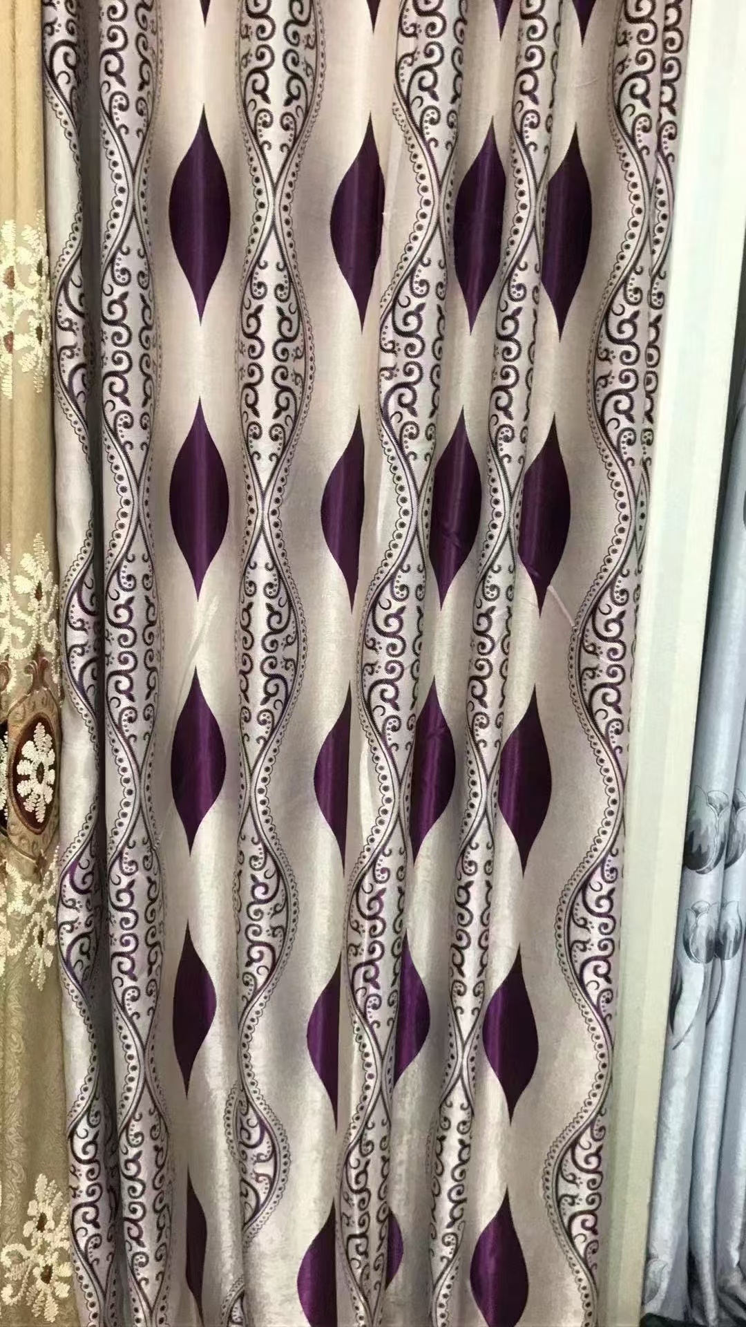 【ZY-XBZH】Wave Strip Texture Jacquard European Style Luxury Blackout Curtain Fabric, Soundproof Modern Style Customizable Living Room Bedroom Curtains