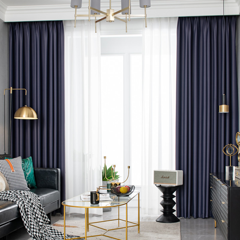 【TS-GJM】Solid Color High Precision Simple Blackout Curtain Fabric,Soundproof Modern Style Customizable Living Room Bedroom Curtains