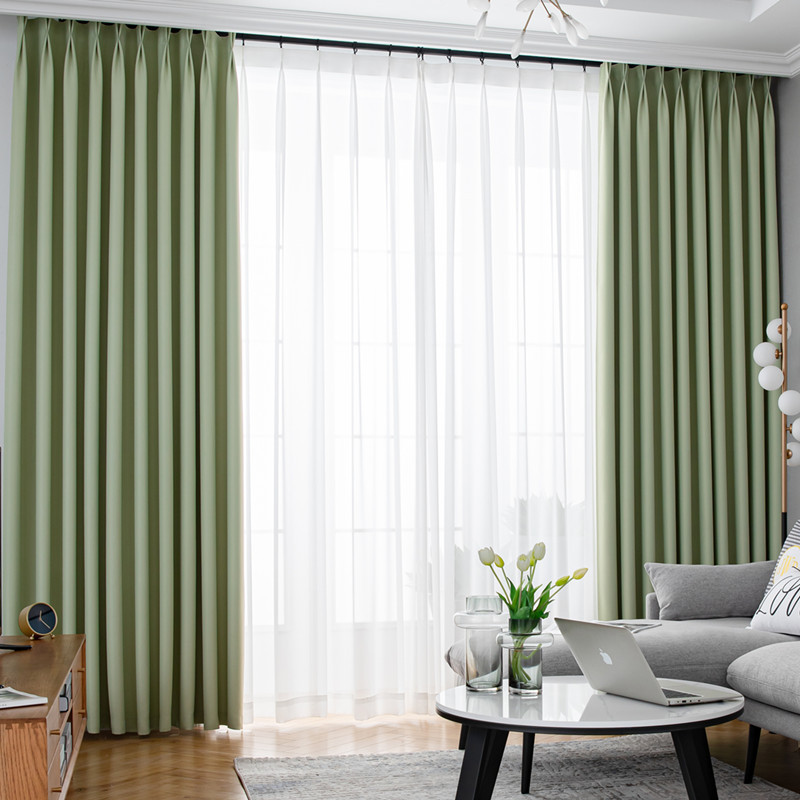 【TS-GJM】Solid Color High Precision Simple Blackout Curtain Fabric,Soundproof Modern Style Customizable Living Room Bedroom Curtains