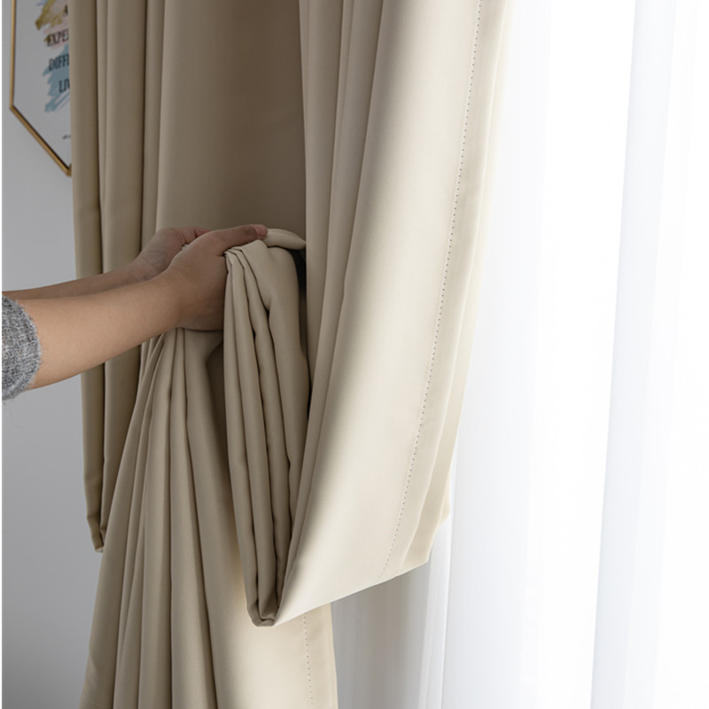 【TS-GJM】Solid Color High Precision Simple Blackout Curtain Fabric,Soundproof Modern Style Customizable Living Room Bedroom Curtains