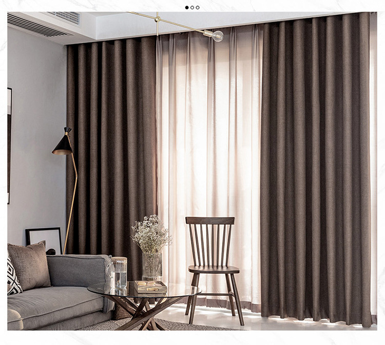 【YT-FLM】Solid Color Composite High Precision Simple 100% Full Blackout Curtain Fabric,Soundproof Modern Style Customizable Living Room Bedroom Curtains