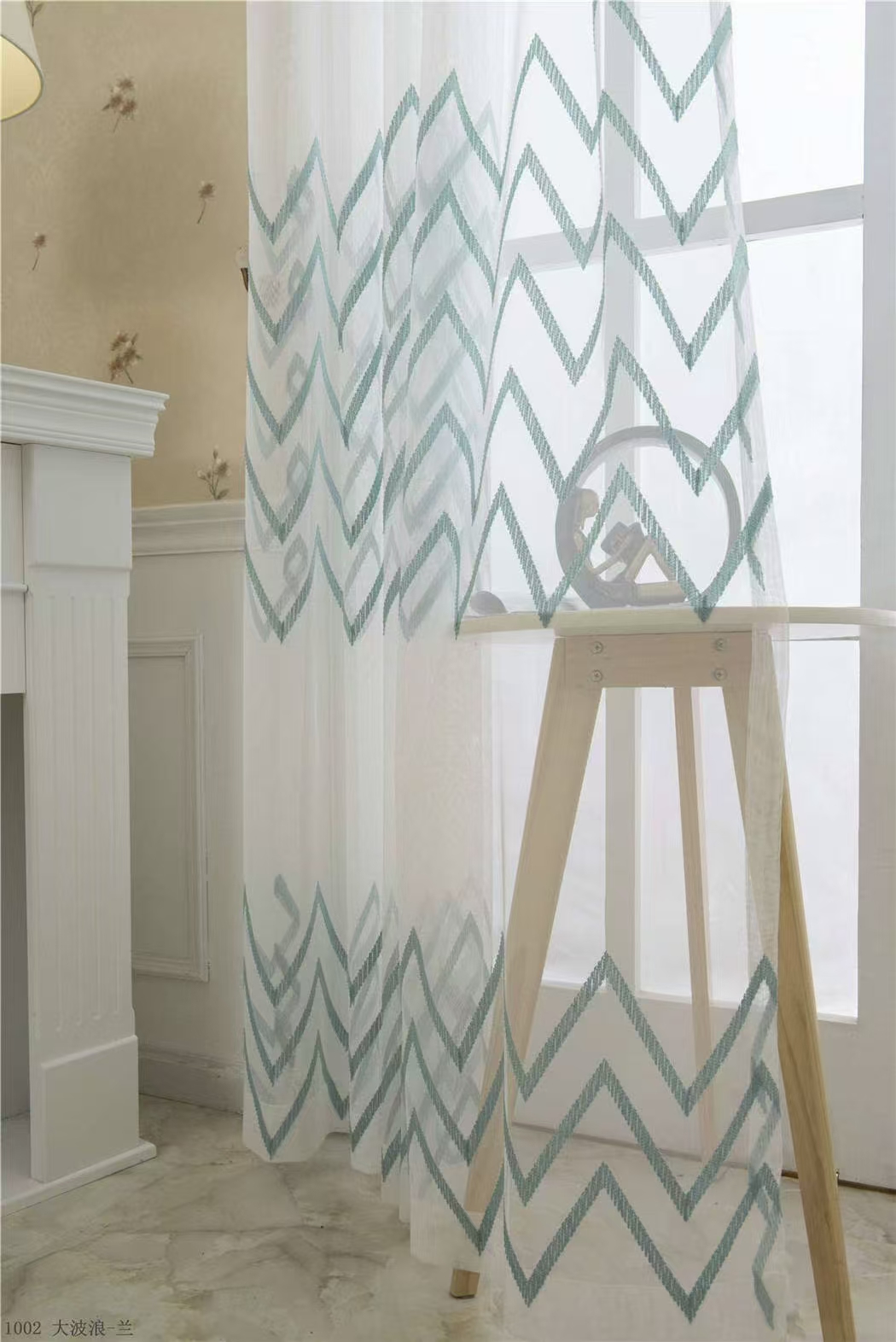【CF-DBL】Elegant Blue Light Filtering Simple Wave Texture Embroidered Soft Embroidered Curtain fabric.,Soundproof Modern Style Customizable Living Room Bedroom Curtains