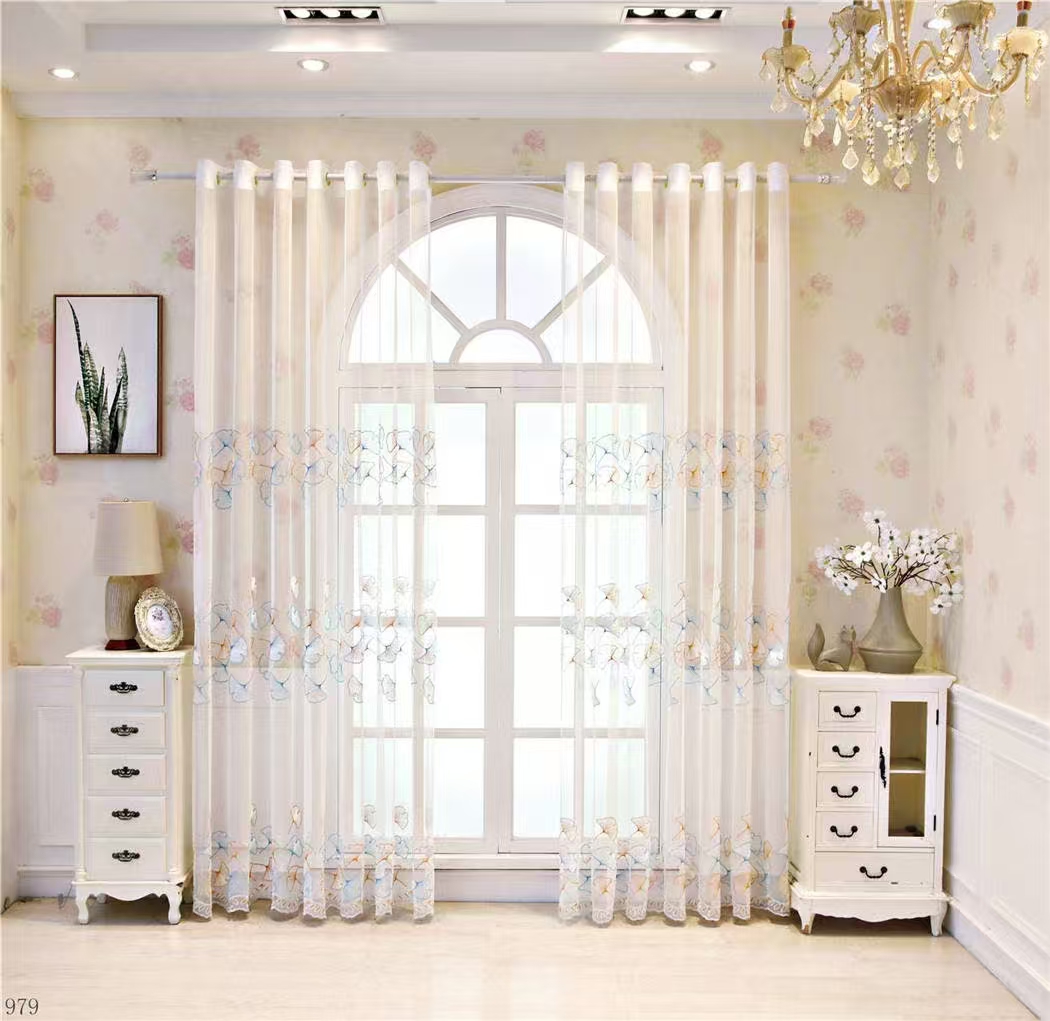 【CF-WCYX】Elegant Blue Light Filtering Simple Multi-coloured Ginkgo Leaves Embroidered Soft Embroidered Curtain fabric.,Soundproof Modern Style Customizable Living Room Bedroom Curtains