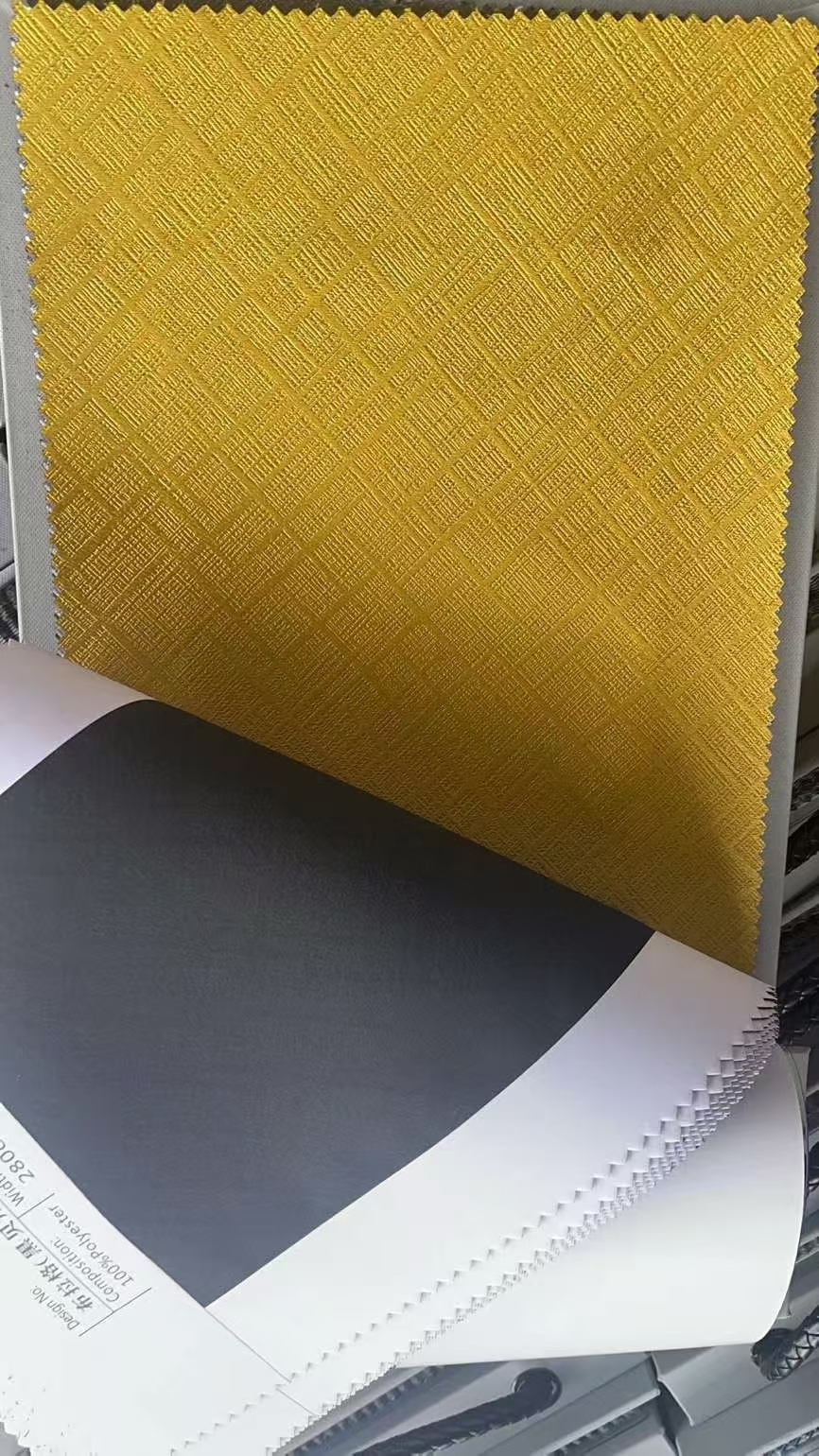 【HL-BLG】Rhombic Shaped Blackout Embossed Sound Insulating Polyester Curtain Fabric, Drapes Curtain Fabrics for Bedroom Living Room Office Home Decor