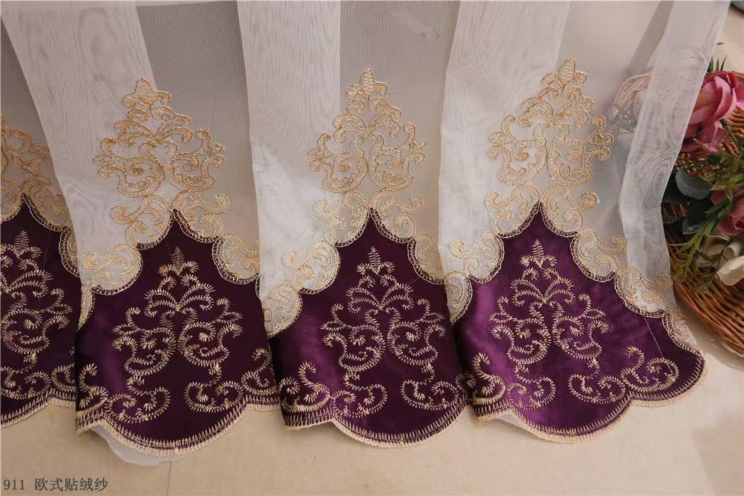 【SHEER-FC19】|GSM:160|Blackout rate:transparent|Material:Sheer|Process:Embroidered