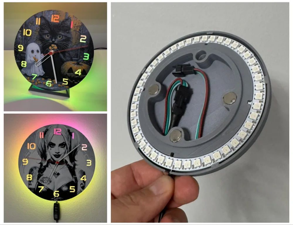 Kit éclairage LED multicolore pour horloge