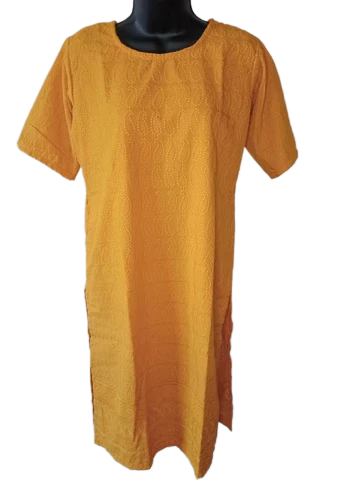 Yellow Chickenkari  Kurti 