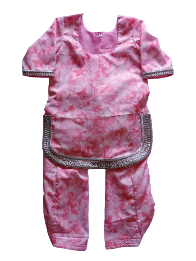 Pink Floral Kurti and Salwar set size 20 (2-3 years)