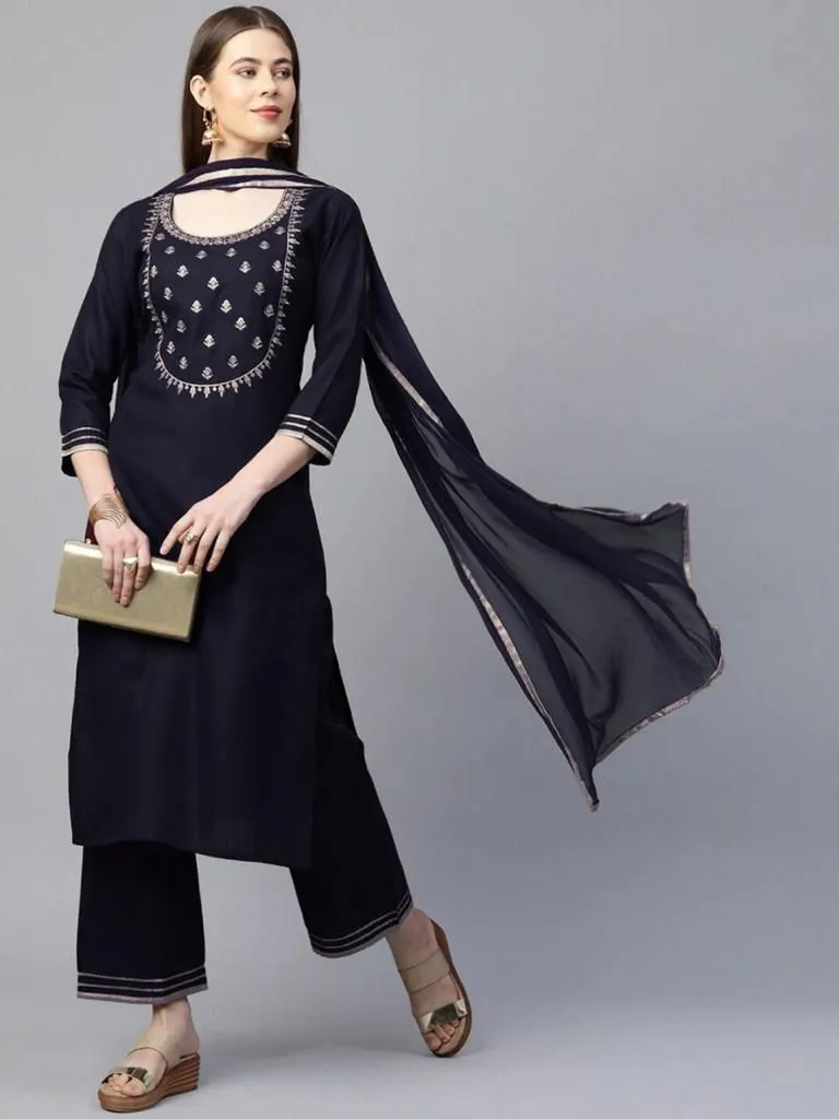 Traditional Black Palazzo Suit size 40 