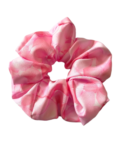 Pink Floral Hair Scrunchie
