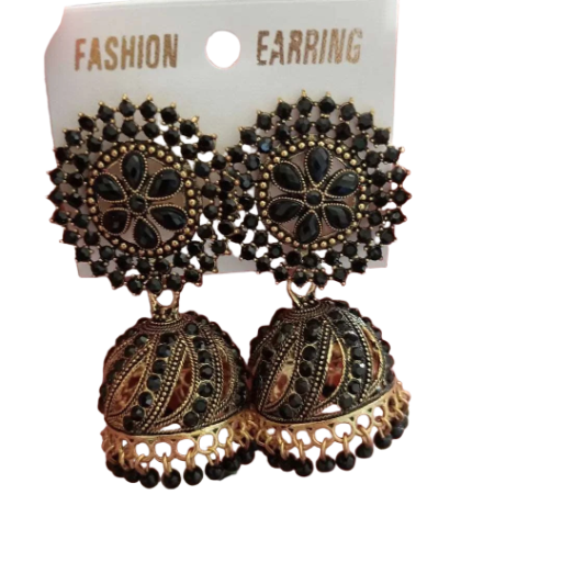 Black and Gold Dangle Earrings
