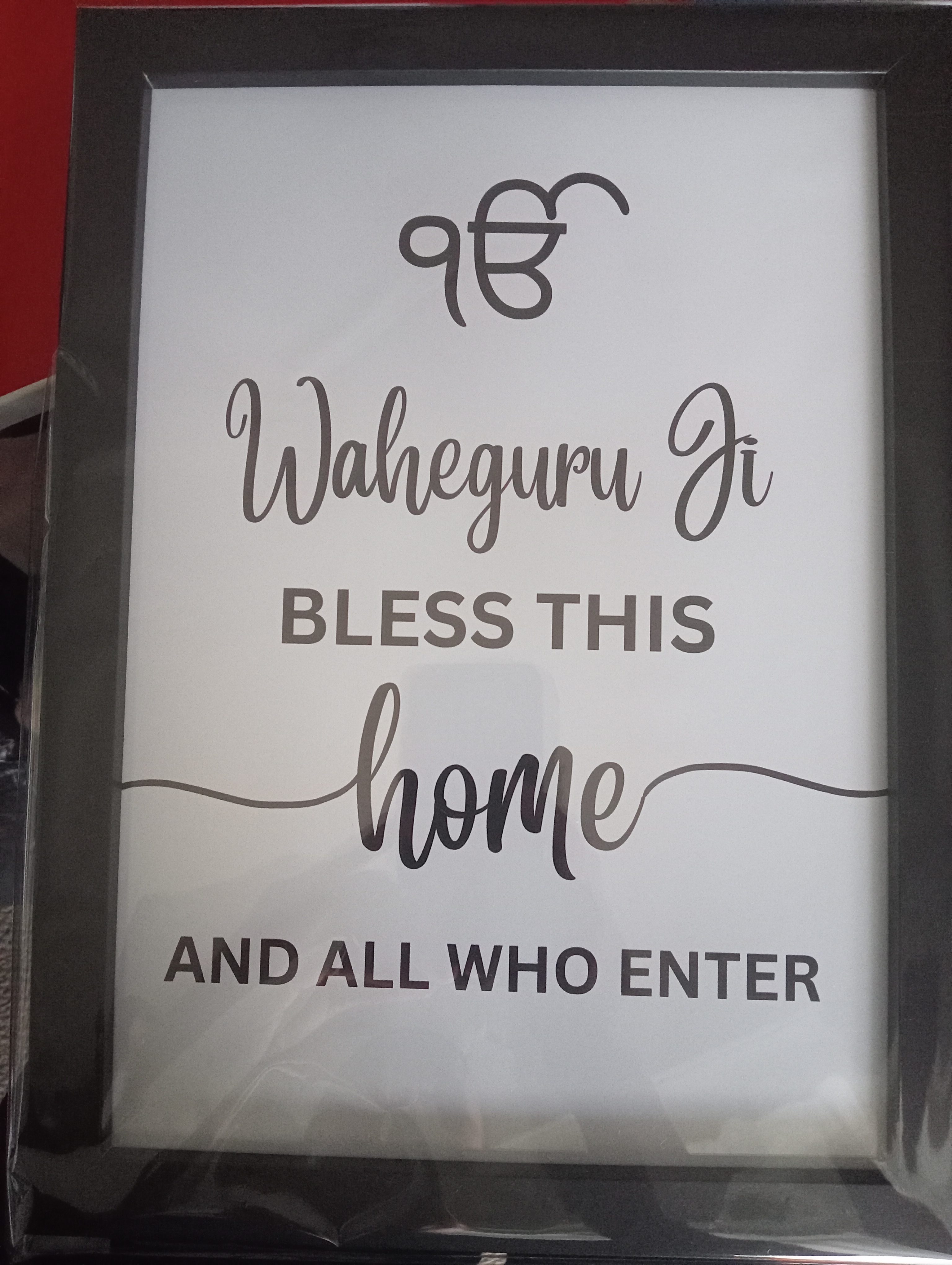 Waheguru Ji Bless This Home Sign A4 photo frame