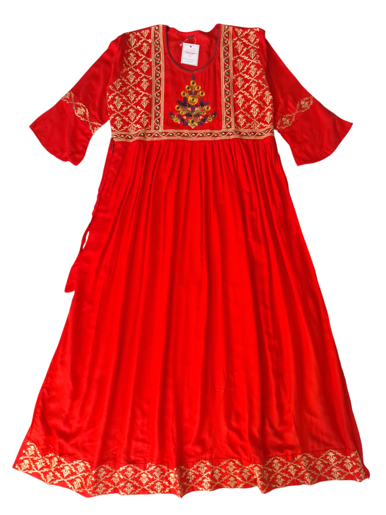Women's Red Flair Long Kurti Size 42