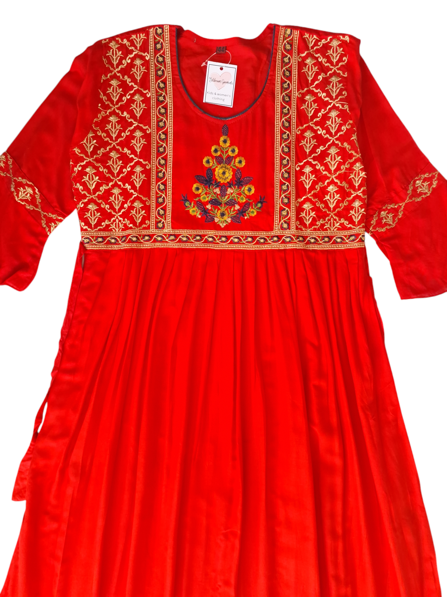 Women's Red Flair Long Kurti Size 42