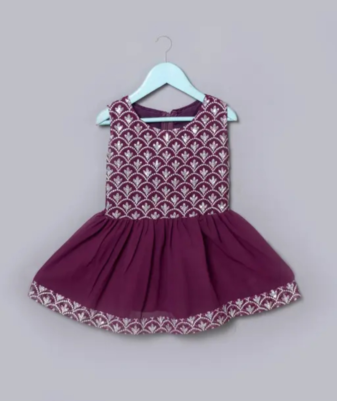 Purple Girl's Sharara Suit, Size 20 (2 years)