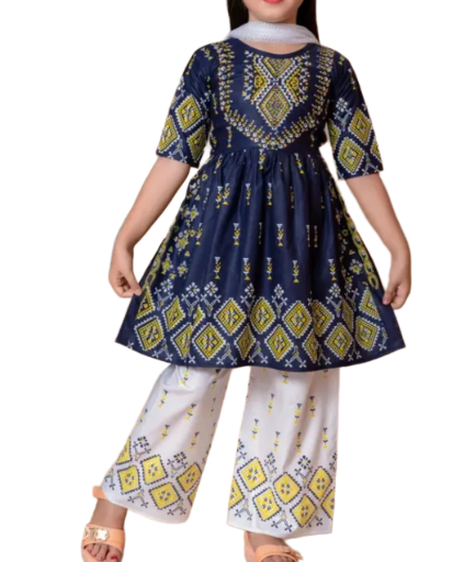 Floral printed Naira cut Palazzo suit, Size 24 (4 years)