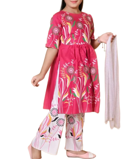Printed Naira cut Palazzo suit, Size 24 (4 years)