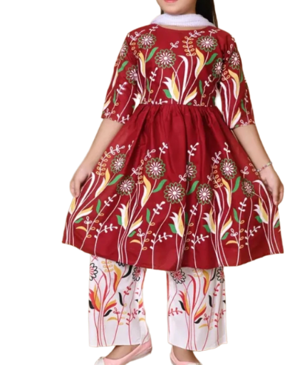 Printed Naira cut Palazzo suit, Size 24 (4 years)